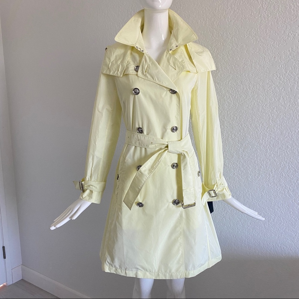 Burberry light yellow nylon trench coat